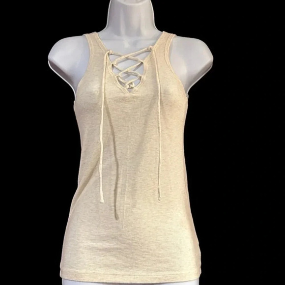 NWT Aerie Real Soft Ribbed Tank Top - Size Small, Off-White - Picture 1 of 3